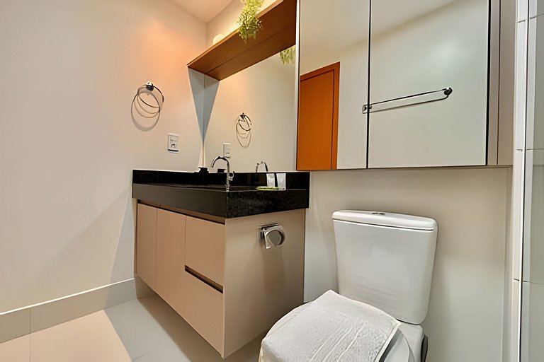 Flat Cama SuperKing Cozinha Completa com Varanda - RTM12