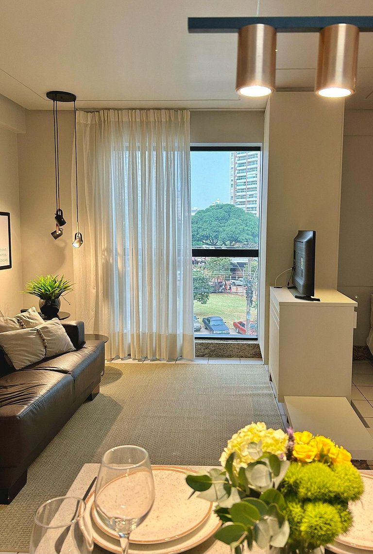 SUN30 - Flat Praça do Sol Cama Superking e Cozinha