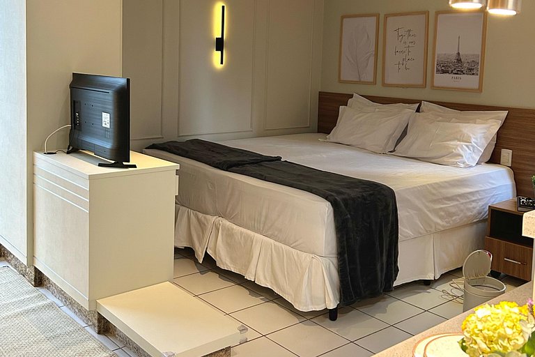 SUN30 - Flat Praça do Sol Cama Superking e Cozinha