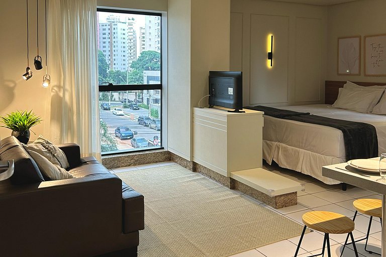 SUN30 - Flat Praça do Sol Cama Superking e Cozinha