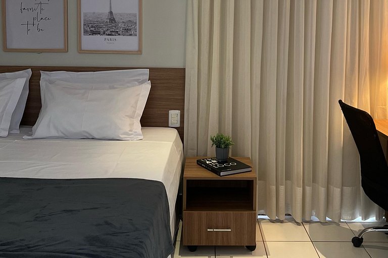 SUN30 - Flat Praça do Sol Cama Superking e Cozinha