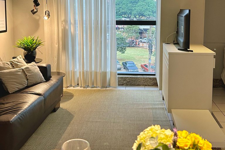 SUN30 - Flat Praça do Sol Cama Superking e Cozinha